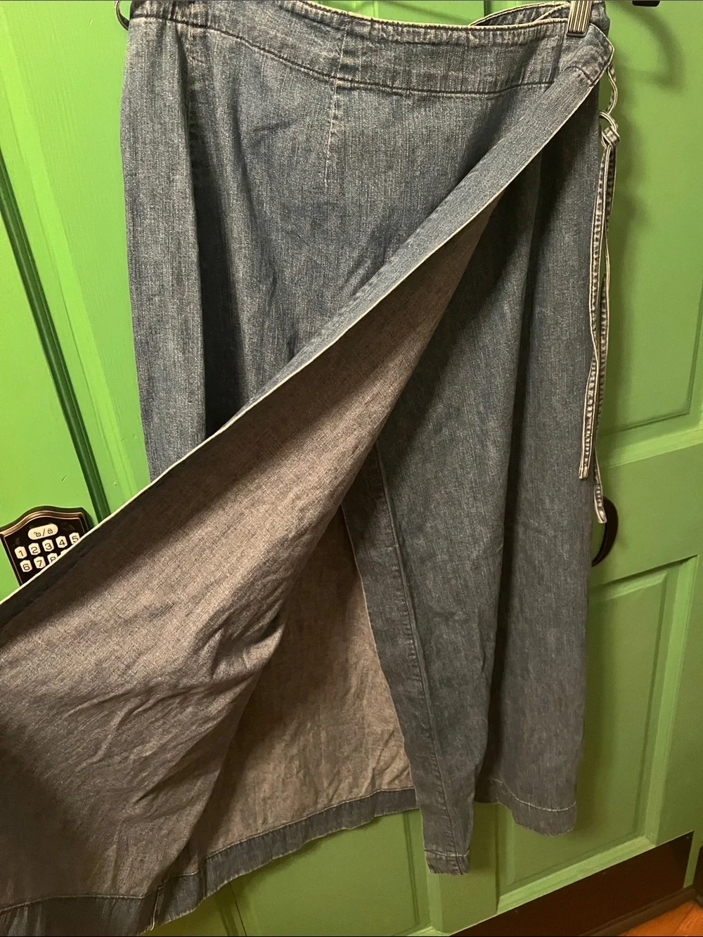 Banana Republic vintage Denim true wrap soft Jean Skirt Size 14 - Picture 4 of 7